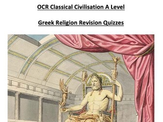 OCR A Level Classical Civilisation Greek Religion Quizzes