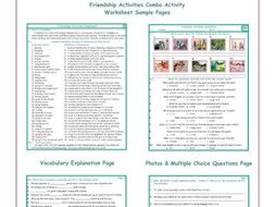 Friendship Activities Combo Activity Worksheets