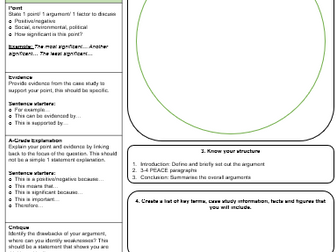 Edexcel A Level Geography 12 Mark Question Planning Frame