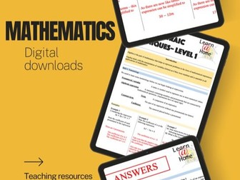 Algebraic techniques – learn at home pack