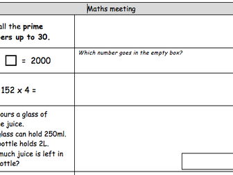 KS2 revision - Maths meetings