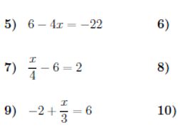 Two-step equations worksheets (with solutions)