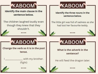 Kaboom SPAG game Year 6 - SATS revision