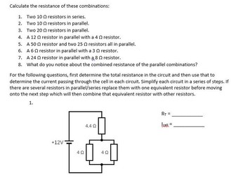 Combined resistance worksheet