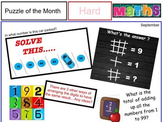 Complete Two Year Maths Puzzle of the Month (66 Puzzles!)