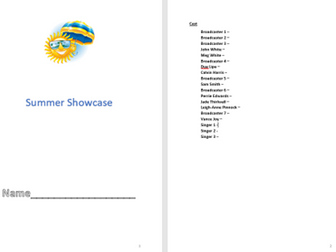 Summer Showcase Script