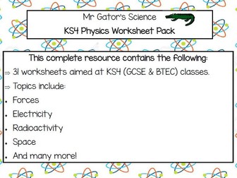 KS4 Physics Worksheet Pack
