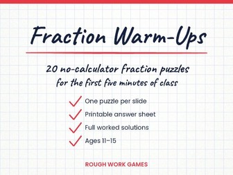 Fraction Warm-Ups: 20 No-Calculator Starters