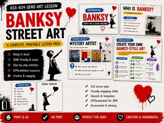 Banksy Art Lesson: Plan, PPT, activity pack
