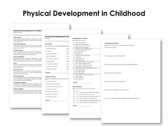 Physical Development in Childhood