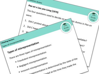 Vitiating factors - lesson slides (OCR A-level law)