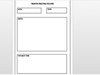 Mentor Meeting Record Sheet