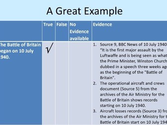 Battle of Britain Examining Sources Activity