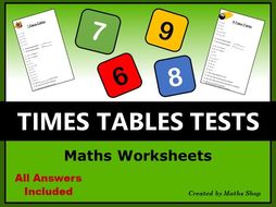 Times Tables Tests Teaching Resources Times Tables Tests Teaching Resources