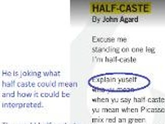 Half-Caste Poem Annotations/analysis
