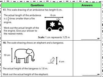 Scale Drawings Worksheet (resit focus)