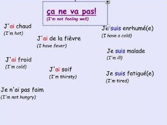 Avoir - Etre with pains and feeling unwell