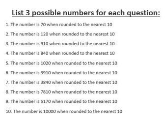 Rounding to the nearest 10 Plenary