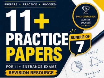 Sale Offer :11-Plus Practice Papers (Question Bank with Answers) Quick Revision Resource (Bundle of 7)