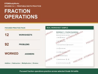Grade 5-6 Fraction Operations Worksheets