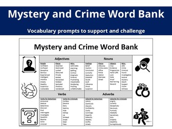 Mystery and Crime Word Bank