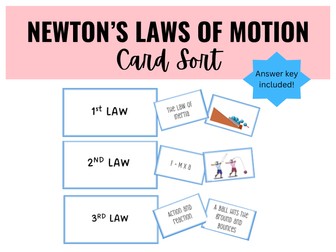 Newton's Laws of Motion Card Sort Activity
