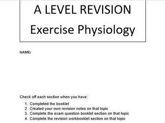 OCR A Level PE - Exercise Physiology Revision Booklet