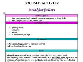 Homeschooling - identifying feelings (3-4yo)