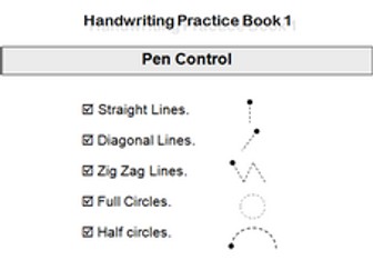 Handwriting book Pencil Control.