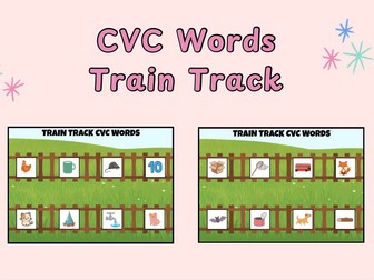CVC Words Train Track Game