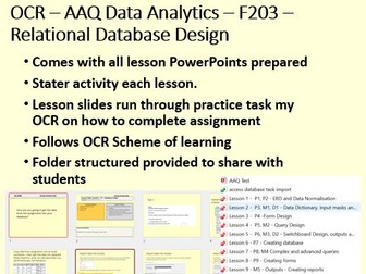 AAQ – OCR - Data Analytics - F203 - Relational Database Design