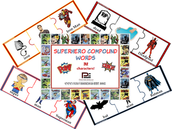 Superhero Compound Word Game / Jigsaw / Puzzle