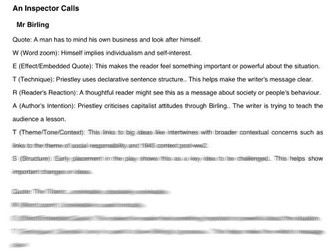 GCSE English aqa literature quotes