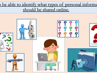 Computing - E-safety - types of information to be shared online