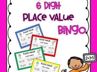 6 Digit Place Value Bingo