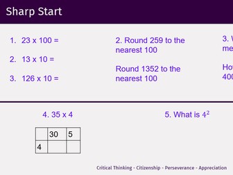 Year 7 Maths Starters Lower ability students