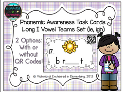 Phonemic Awareness Task Cards: Long I Vowel Teams: ie, igh