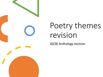 iGCSE Edexcel Anthology poetry theme revision