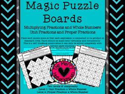 Magic Puzzle Boards Multiplying Fractions by a Whole Number