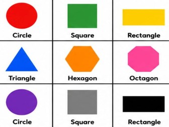 2D Shape and Colour Bingo