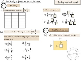 Multiply a fraction by a fraction - Year 6 fractions