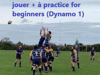 Dynamo 1 Module 3 : Jouer  Preposition practice and conjugation French homework or practice sheet