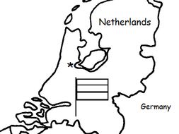 The Netherlands - Printable handout with map and flag | Teaching Resources
