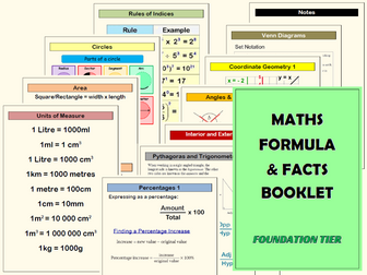 GCSE Maths - Foundation  Formula and Facts Booklet