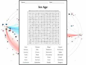 Ice Age Word Search Puzzle Worksheet Activity