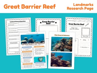 Great Barrier Reef Research Project | Landmark Geography Worksheets
