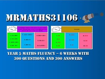Daily Maths Fluency - Year 5 - NEW - 6 weeks of Questions and Answers