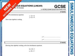 GCSE 9-1 Exam Question Practice (Simultaneous Equations)