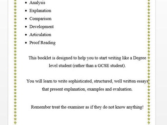 A Level Essay Writing Technique Booklet