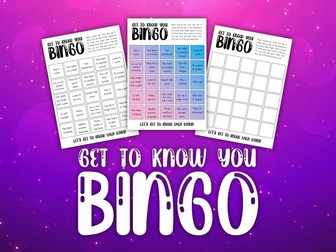 Get to know you BINGO- new class activity